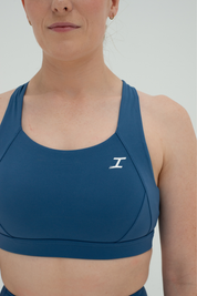 ASCEND CROSSBACK SPORTS BRA - Steel Blue