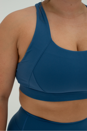 ASCEND CROSSBACK SPORTS BRA - Steel Blue