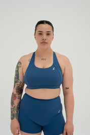 ASCEND CROSSBACK SPORTS BRA - Steel Blue