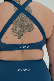 ASCEND CROSSBACK SPORTS BRA - Steel Blue
