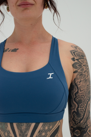 ASCEND CROSSBACK SPORTS BRA - Steel Blue