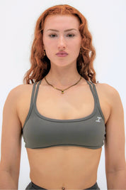 ASCEND STRAPPY BRALETTE - Stone Grey