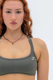 ASCEND STRAPPY BRALETTE - Stone Grey